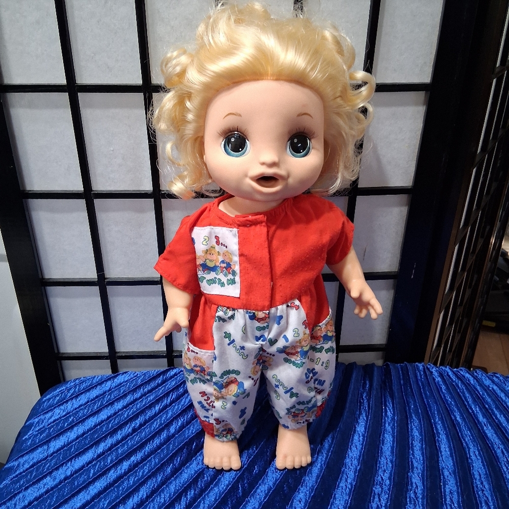 Interactive Blonde Doll with Red Outfit
